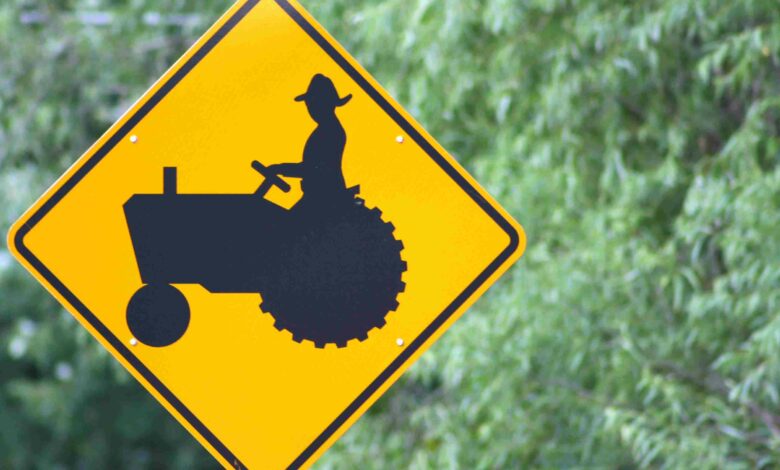 Farming Road Sign
