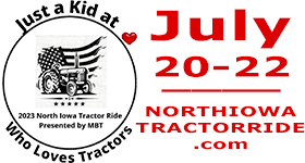 16th Annual North Iowa Tractor Ride - July 20 - 22! Register today at NorthIowaTractorRide.com