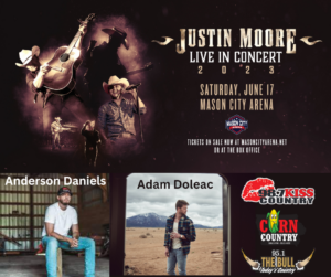 Justin Moore, Saturday June 17th. Tickets on sale now!!
