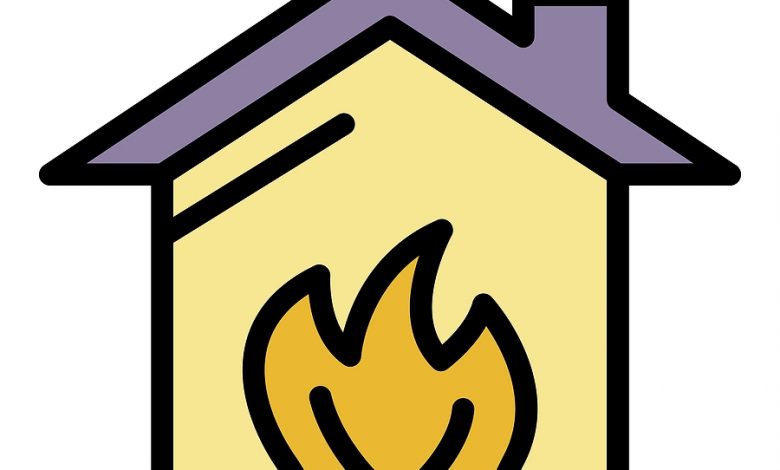 Bigstock House And Fire Icon Outline H 436553234 780x470