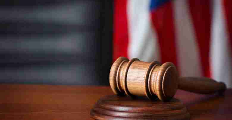 Gavel on court desk