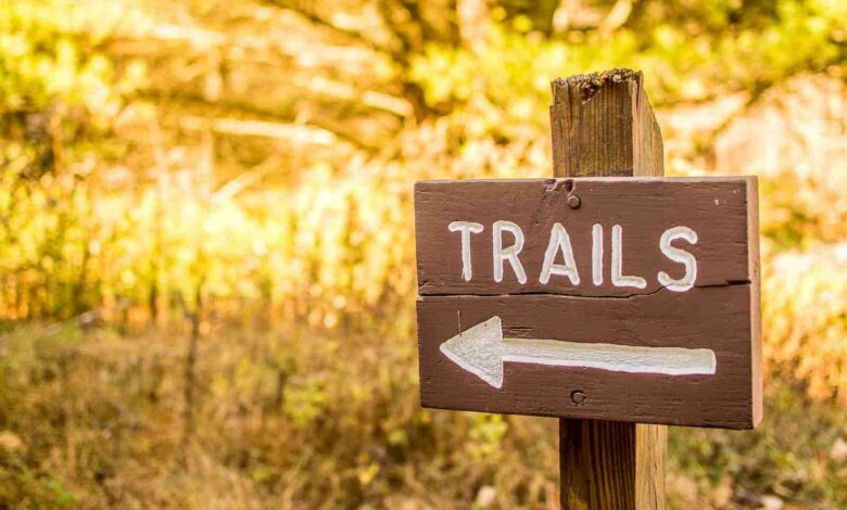 Trails Sign For Hiking