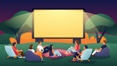 Bigstock Outdoor Evening Cinema In Summ 335509012 Scaled 390x220