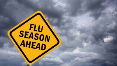 Flu season ahead sign