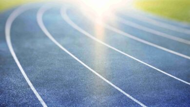 Blue Running Track