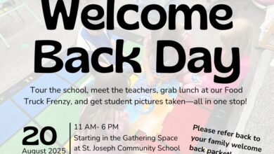 St Joseph Welcome Back Day Flyer 390x220